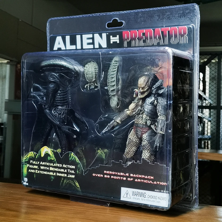 NECA-figuras de acción Alien VS Predator, paquete exclusivo de 2 figuras de PVC