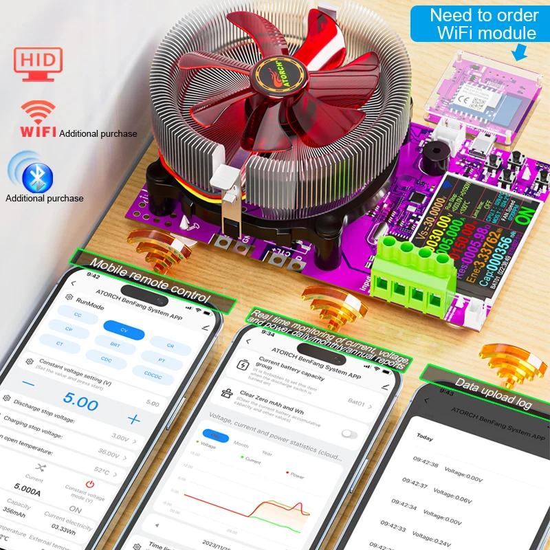 Imagem -03 - Inteligente Wi-fi Battery Tester Capacidade Descarga de Carga Eletrônica Usb Tester Cl24r Cl24r Tuya 2.4 Tft 1.2v 25a 250 a Tft