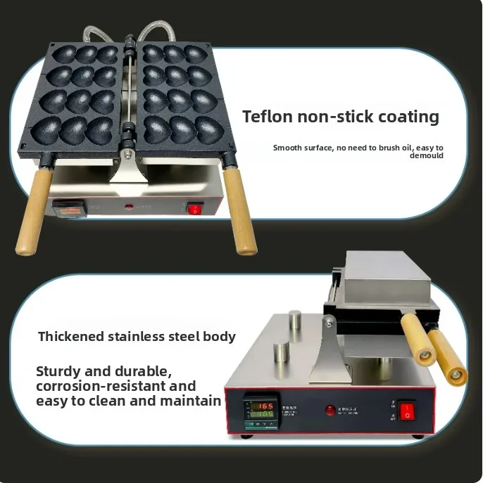 Heart-shaped egg waffle skewer machine commercial stall electric hot scone machine