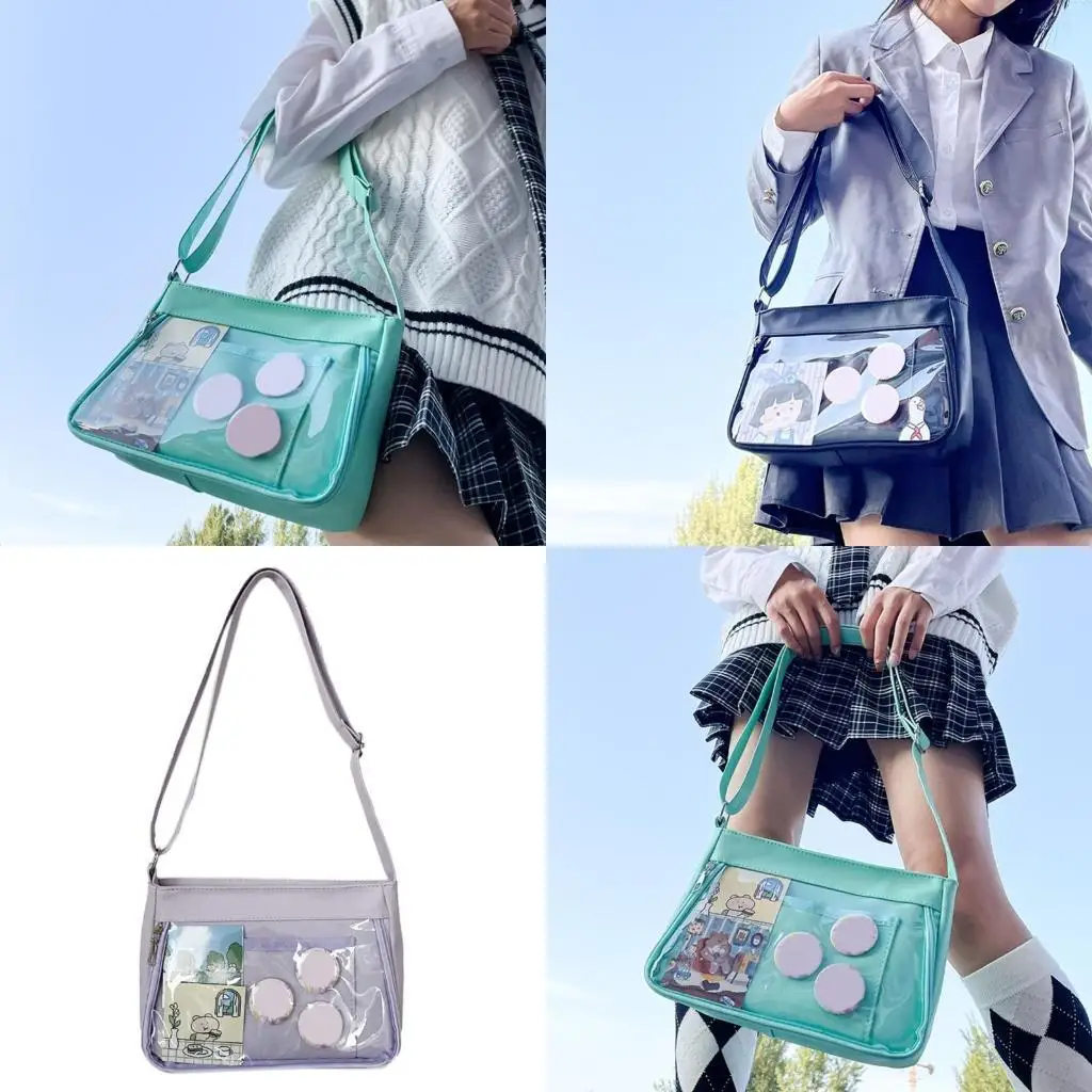 

D46D Japanese JK Uniform School Handbag College Students Transparent Bag