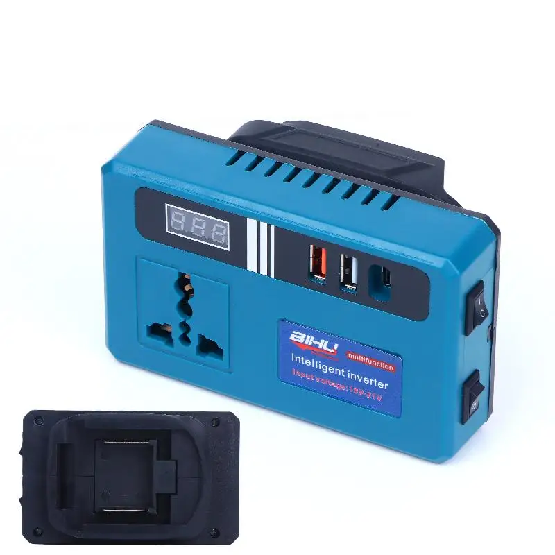 LED Mini Intelligent Inverter Power Converter Portable 120W 21V Lithium Battery Inverter With 3 USB Ports