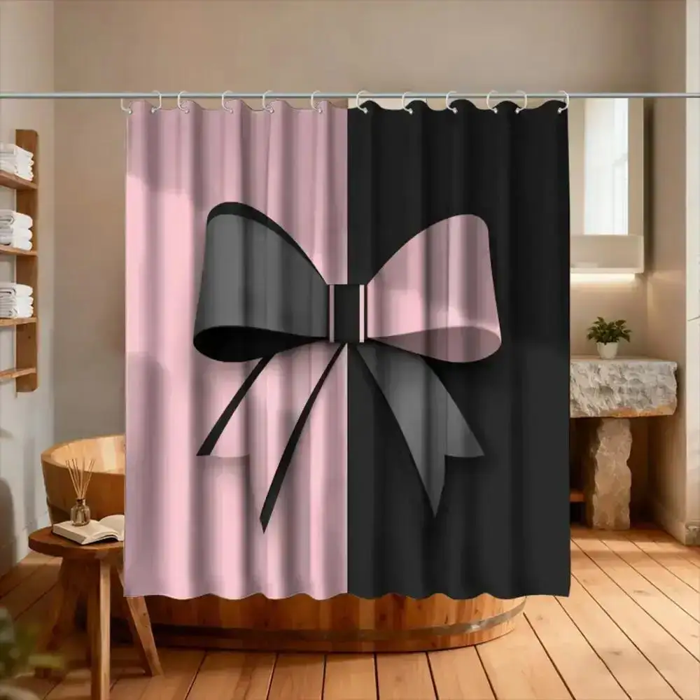 

A Pink Party Shower Curtain, Made of Paper Art, Includes 12 Hooks, Measuring 70.87*70.87inch, Perfect for Home Decor.