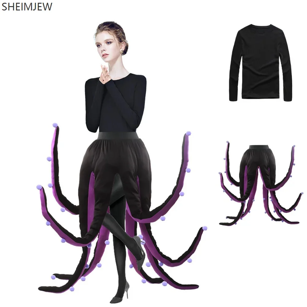 Halloween Adult Evil Octopus Witch Cosplay Costumes Unisex Funny Marine Creatures Ursula Fancy Dress Carnival Party Dress Up New