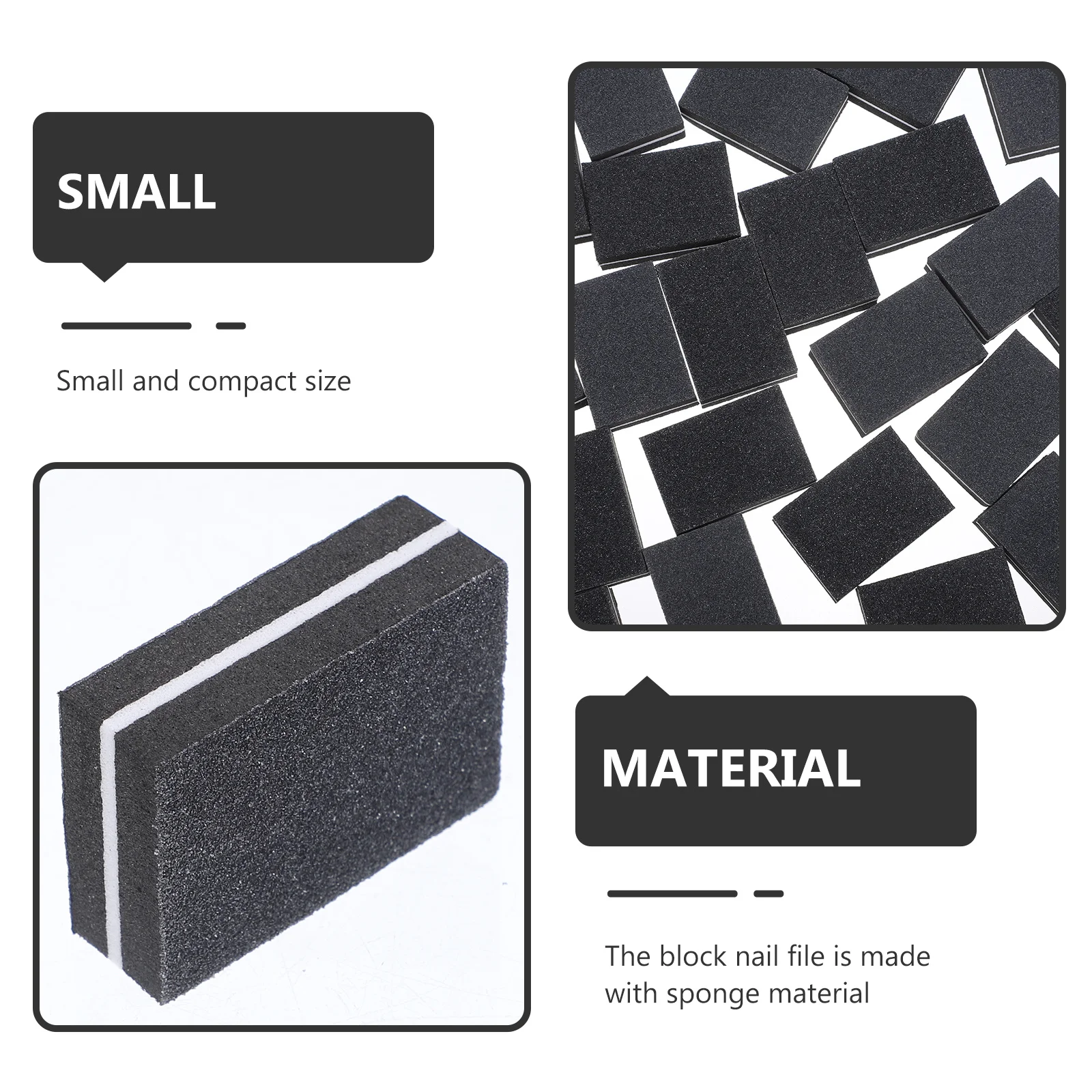 

50Pcs Nail File Sponge Double Side Block Nail Buffer for Manicure Pedicure Grinding Fingernail Toenail Fingernail File