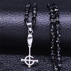 Ghost BC nameless Stainless Steel Crystal Bead Ghoul band Pope emeritus symbol Mask grucifix Poster Necklaces Jewelry N1722-1S06