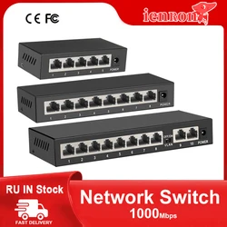 IENRON-Switch Ethernet Inteligente, Switch Gigabit, 5, 8, 10 Portas, 1000Mbps, VLAN, Hub RJ45, IEEE802.3at, af para Câmera IP, Roteador WiFi