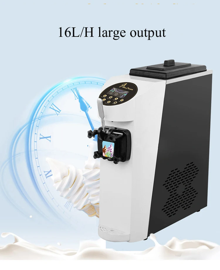 Коммерческие машины для изготовления мягкого мороженого с одной головкой, автомат для продажи мороженого с цветным экраном, 220 В