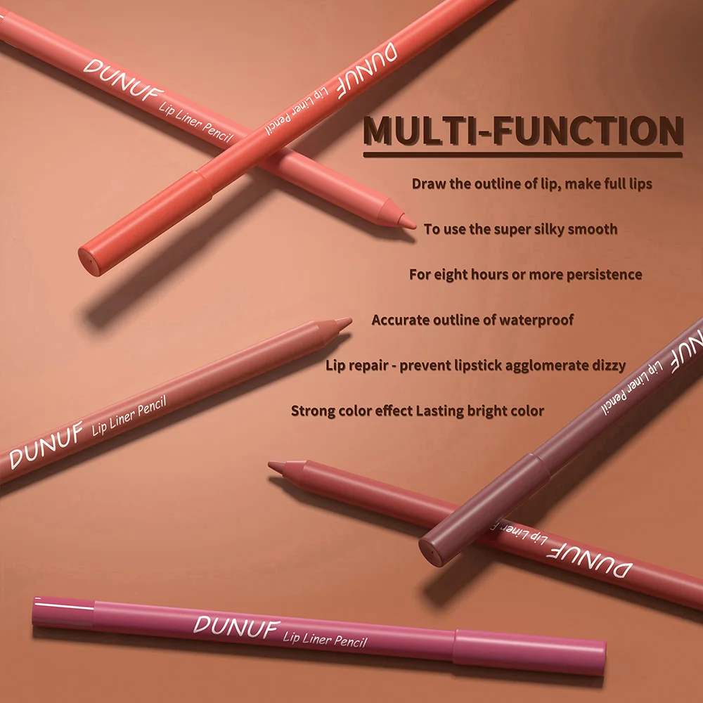 DUNUF New 6 Color/Set Sexy Matte Lip Liner  Pen Makeup  Waterproof Long Lasting Non-stick Velvet Lipliner Pencil Woman Cosmetics