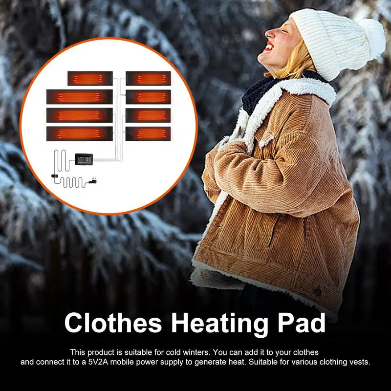 Clothes Heating Pad USB Heated Cloth Heater USB Electric Heating Element Film Heater Pads 5V Carbon Fiber Heating Pad