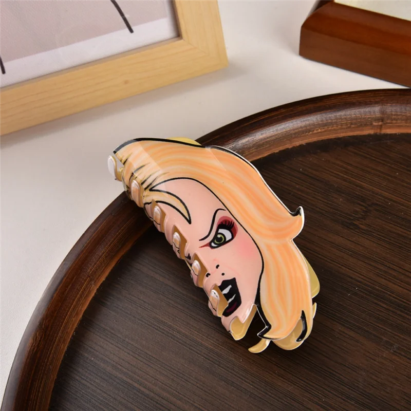 BAAO-New فيلم الرعب بطل الرواية سلسلة الاكريليك مخلب كليب مقاطع الشعر حجم كبير القرش مشبك شعر إكسسوارات الشعر للمرأة