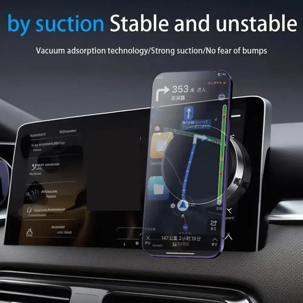 

Vacuum Adsorption Car Phone Holder Mount Display Screen Glass Navigation Lazy Person Double-sided Magnetic Suction Phone Holder