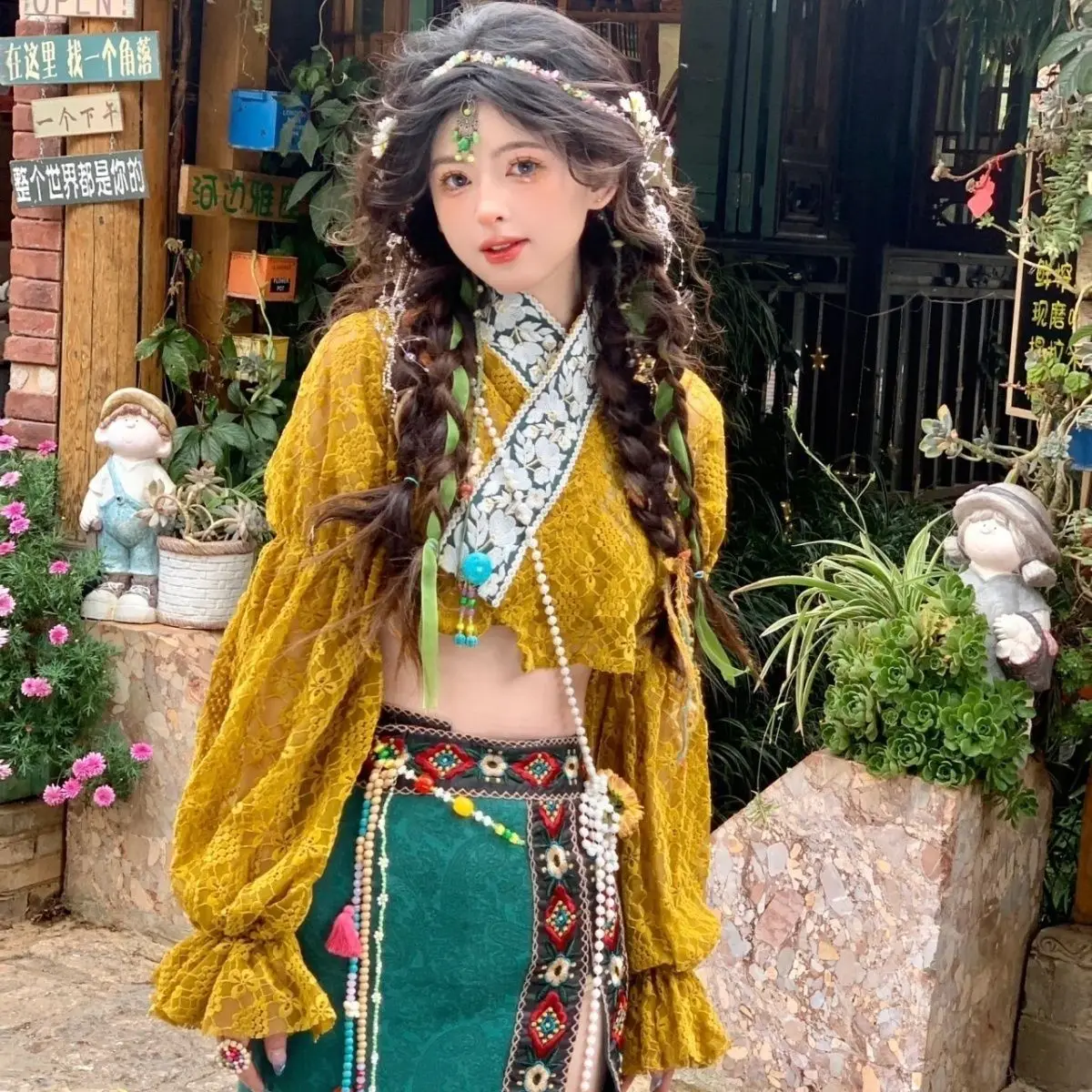 Kleidung Reise Fotografie Tibetan Kleidung verbessert frische Mädchen Xishuang banna Tibetan Robe neue Foto Fotografie Set