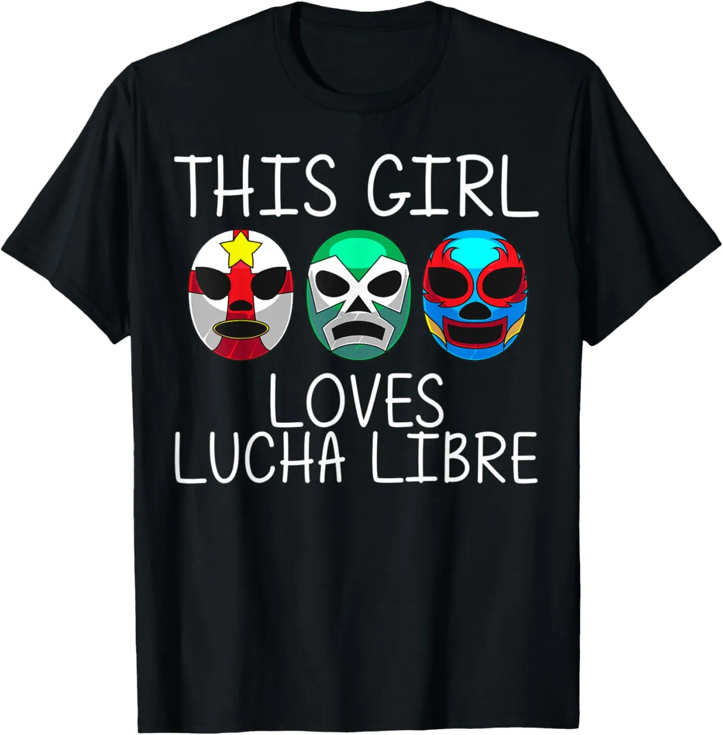 Funny Lucha Libre Gift For Girls Kids Mexican Wrestling Mask T-Shirt