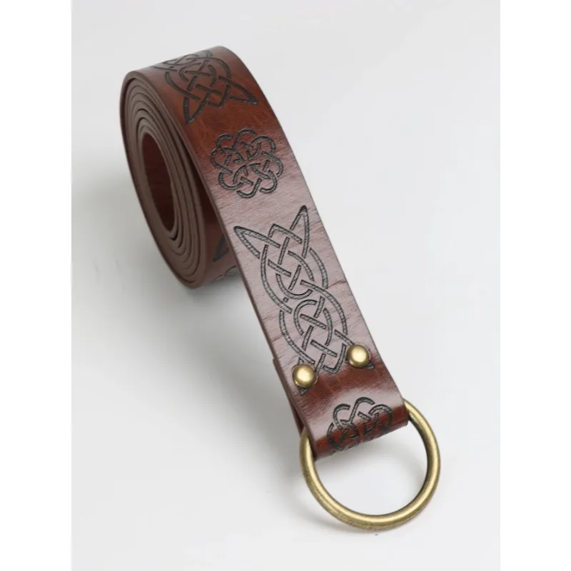 Ceinture Celtique Viking Médiévale en Cuir pour Homme, Accessoire de Cosplay, Renaissance, Aventure, Cadeaux d'Anniversaire en Relief, Kokor