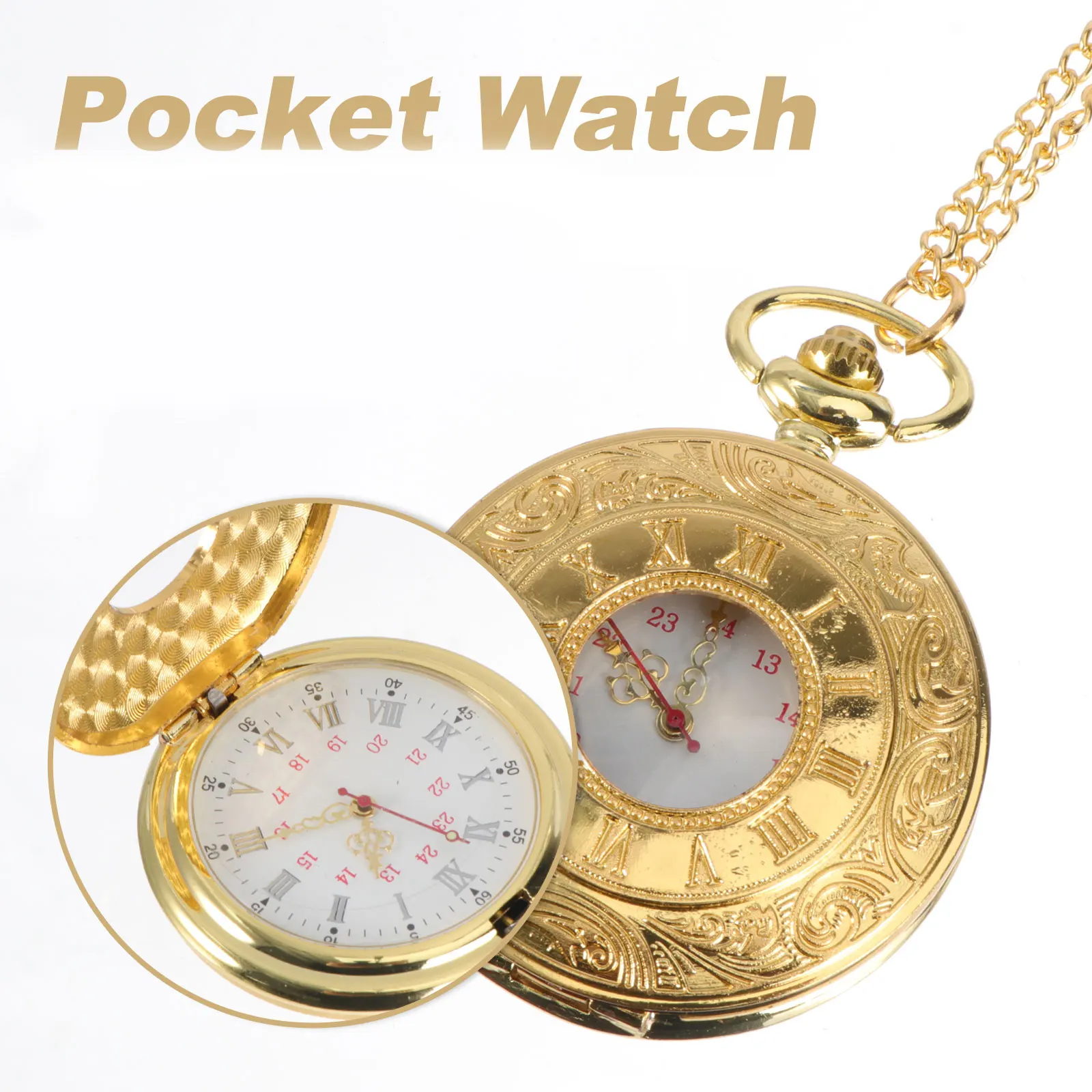 

Quartz Pocket Watch Necklace Retro Vintage Decorative Alloy Movement Gift Watches for Men Women Accurate Timekeeping Daily Life