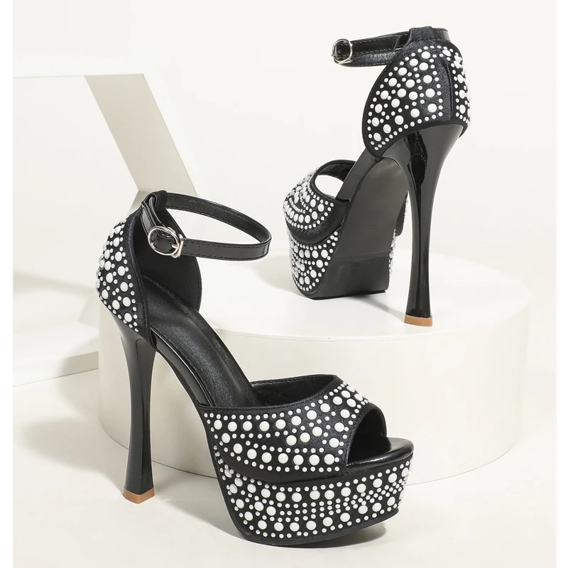 

Eilyken Summer Street Style Sexy Open Toe Sandals Women Fashion Buckle Strap Platform Thin Heels Stripper Prom Shoes