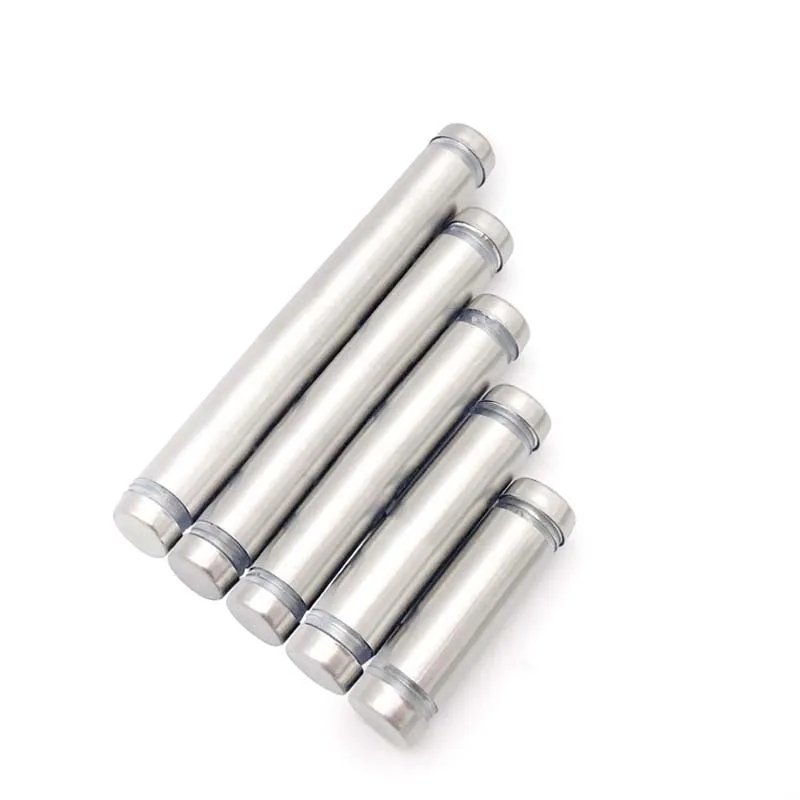 20 Pcs Double Head Glass Fasteners Stainless Steel Advertisement Standoffs Pin Nails Billboard Fixing Screws Hardware Dia 12mm