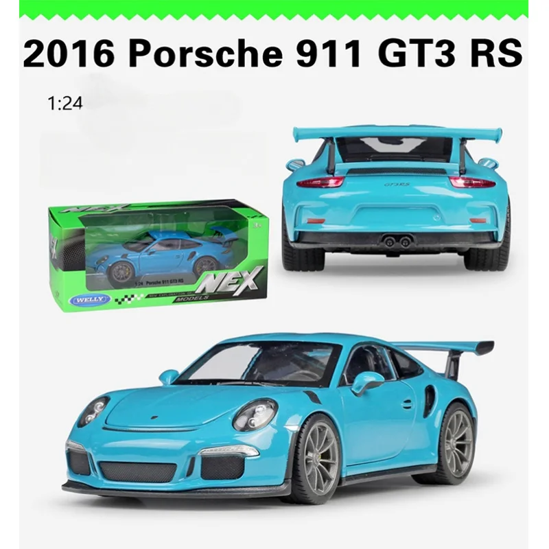 New Product 1/24 Ratio Porsche 911 GT3 RS Simulation Alloy Car Model Figurine Toy Scene Matching Ornaments Gift Collectibles