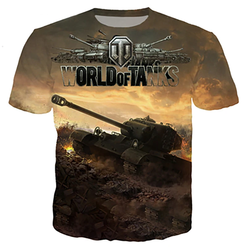 Popularna gra World Of Tanks Koszulki z nadrukiem 3D Mężczyźni Kobiety Moda codzienna Streetwear Oversized T Shirt Kids Tees Tops Odzież męska