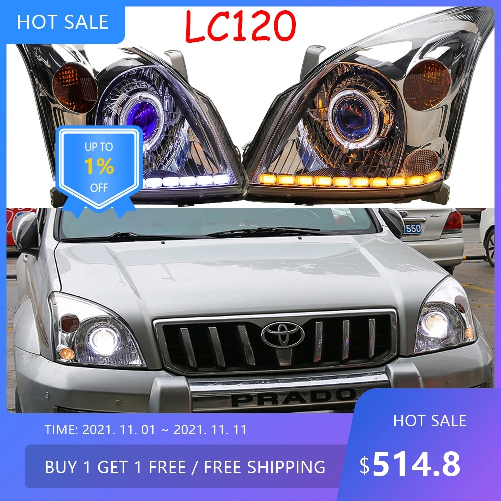 

auto head light for Toyota Land prado headlight Cruiser LC120 auto accessories 2003~2009y HID headlamp for Prado fog light