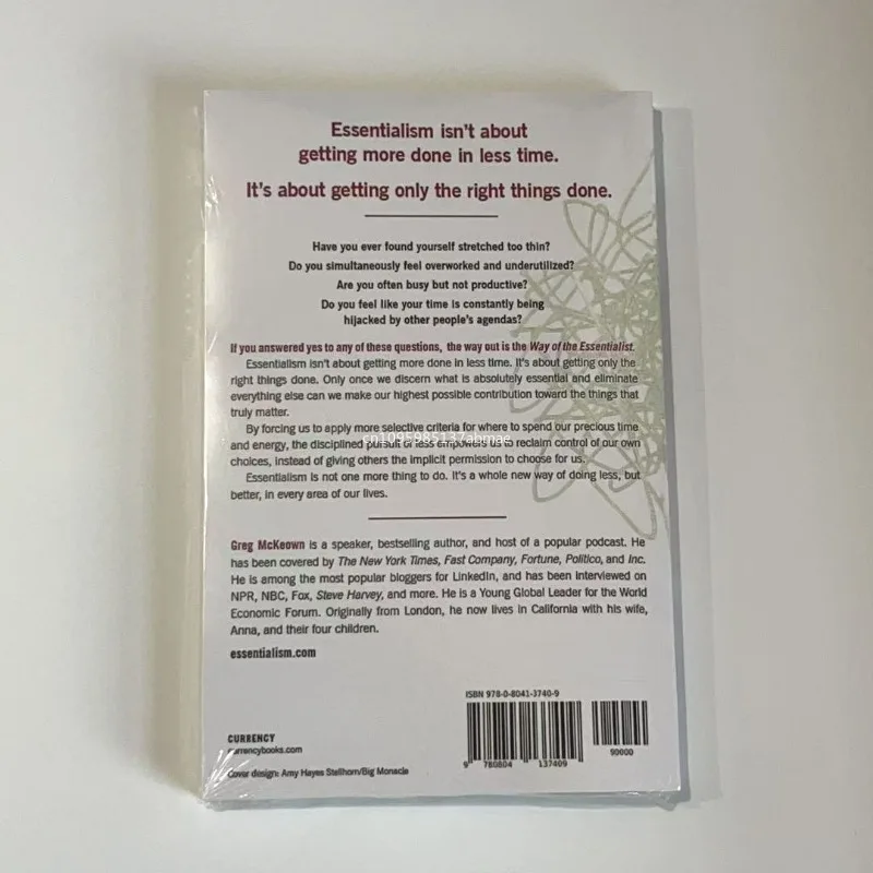 Essentialism: The Disciplined Pursuit of Less English Books