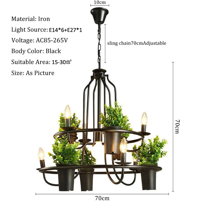 Nordic Modern Simple Restaurant Bar Chandelier Coffee Shop Creative Art Green Plant pendent lamps Personalized Balcony Lamp