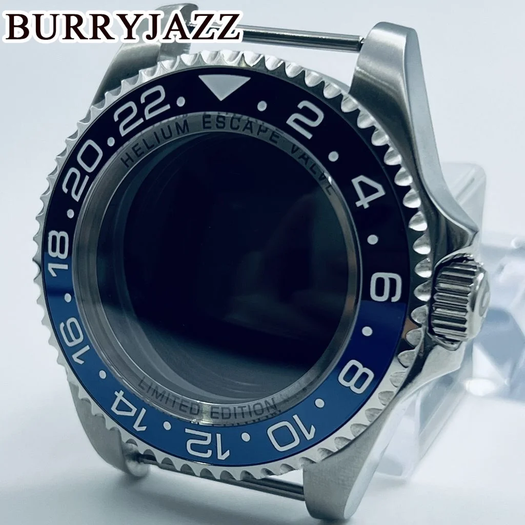 BURRYJAZZ 44mm SEA NH34 NH35 NH36 NH38 NH39 NH70 NH72 Watch Case Waterproof Sapphire Crysta Black Blue Green Ceramics Bezel