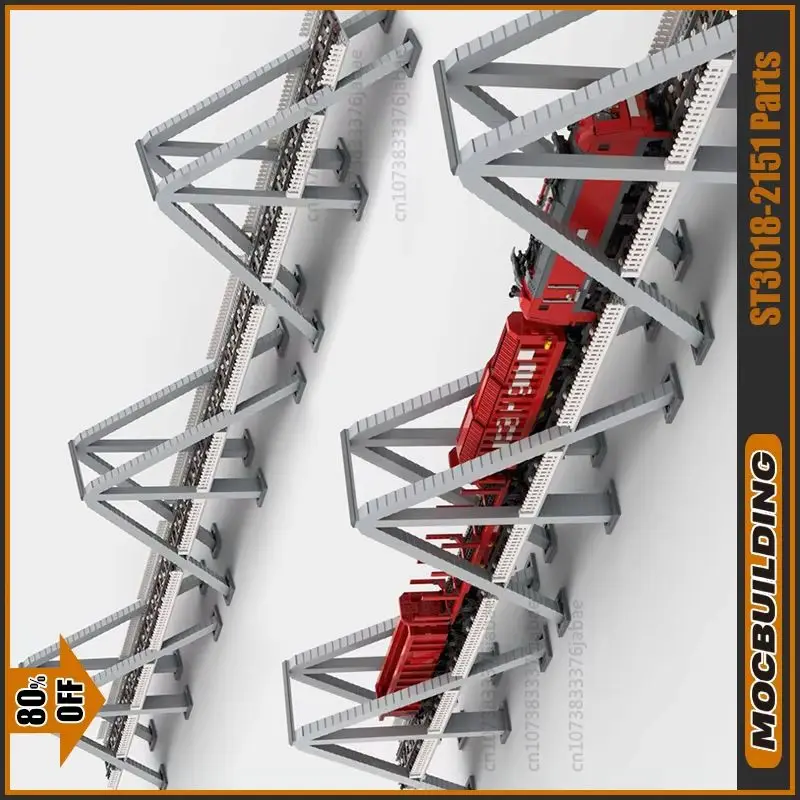 MOC مثلث طريقة واحدة جسر اللبنات مدينة قطار التكنولوجيا الطوب لتقوم بها بنفسك تجميع نموذج عرض مجموعة ألعاب هدايا عيد الميلاد