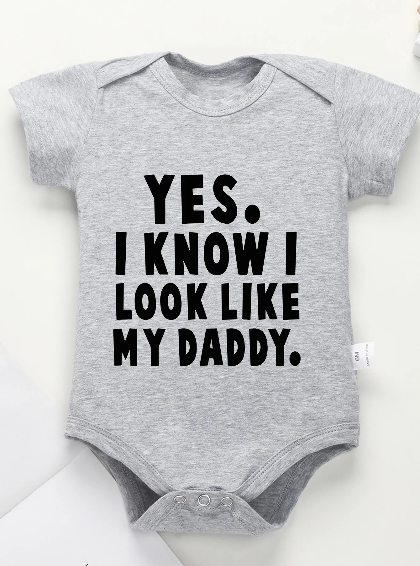 Short Sleeve Toddler Romper Infant Jumpsuit Newborn Baby Girl Boy Clothes Bodysuit Yes I Know Look Like My Daddy Print Onesie