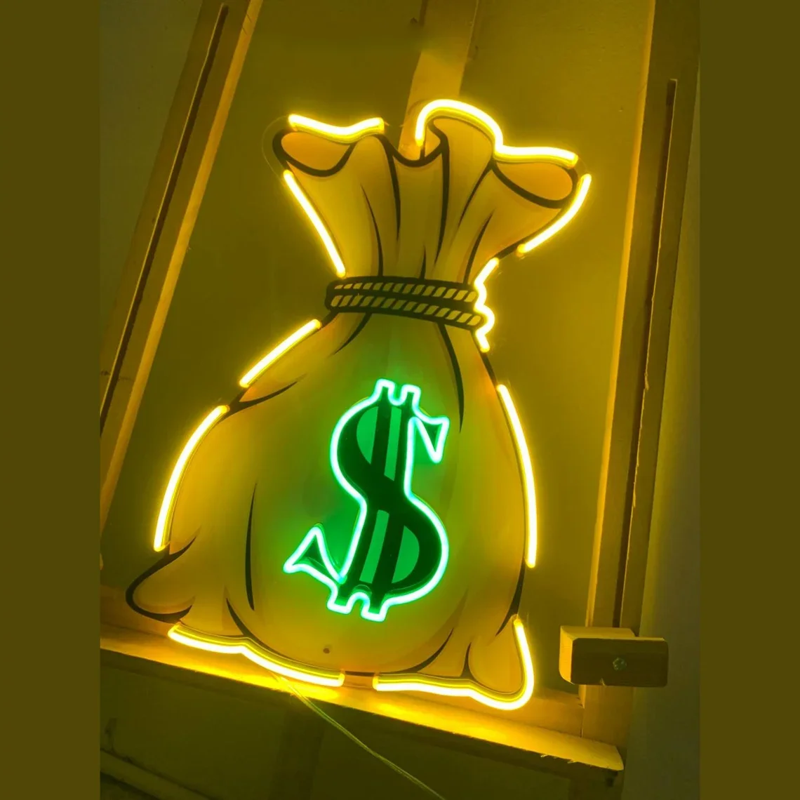 

Money Bag Neon Sign Wall Decor Money Bag Art Sign Home Decor Man Cave Sign Office Bar Art Neon