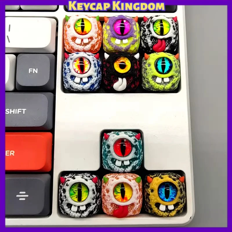 Big Eyed Demon Low Profile Mechanical Keyboard Cross Axis Keycap Resin DIY Custom Cute Keycap Tablet Laptop Gaming Keyboard Gift