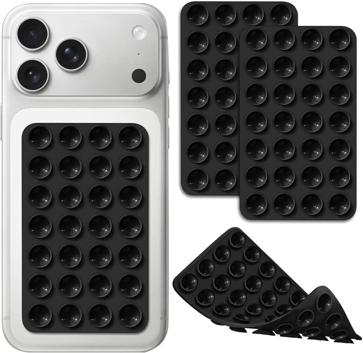 Double-Sided Suction Cup Phone Mount, Silicone Suction Phone Case Adhesive Sticky Phone Grip Hands-Free Phone Grip Phone Stand