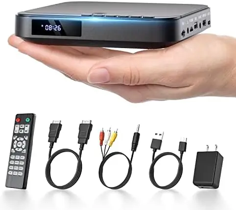 

Мини-DVD-плеер HDMI 1080P для всех регионов – компактный DVD/CD-плеер для Smart TV с USB/TF, AV-выходом, пультом ДУ