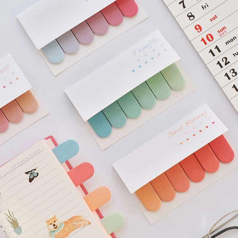 120 fogli/confezione Segnapagina Etichette adesive per pagine adesive, Schede adesive riutilizzabili per indice file, Adesivi Morandi