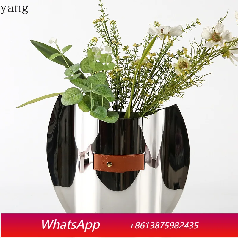 

CX high-end light luxury model room stainless steel belt flower arrangement ornament