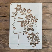 Plantillas de mandala DIY, pintura de pared, libro de recortes colorear, álbum en relieve, plantilla de tarjeta de papel decorativa A4 29*21cm para mujer