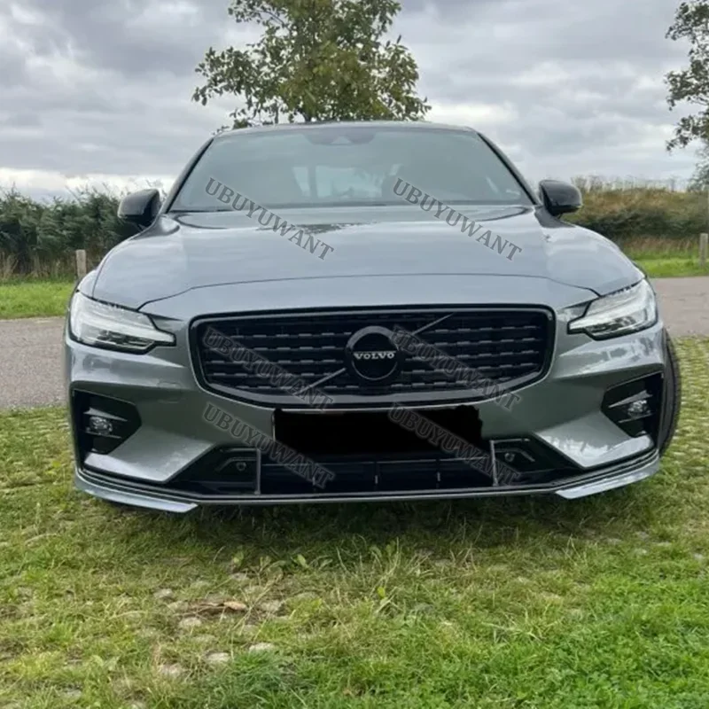 For Volvo NEW S60 V60 2021-2025 2Pcs Front Bumper Lip Car Accessories Splitter Body Kit Spoiler Diffuser Gloss Black view 3