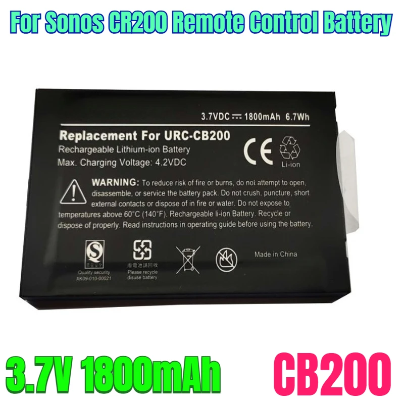 

3.7V 1800mAh CB200 for Sonos CR200 Remote Control Battery