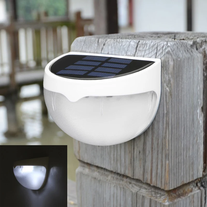 Lámpara LED alimentada por energía Solar para exteriores, lámpara de pared impermeable para jardín, Patio, camino, valla, luz Solar de escalera, 6LED