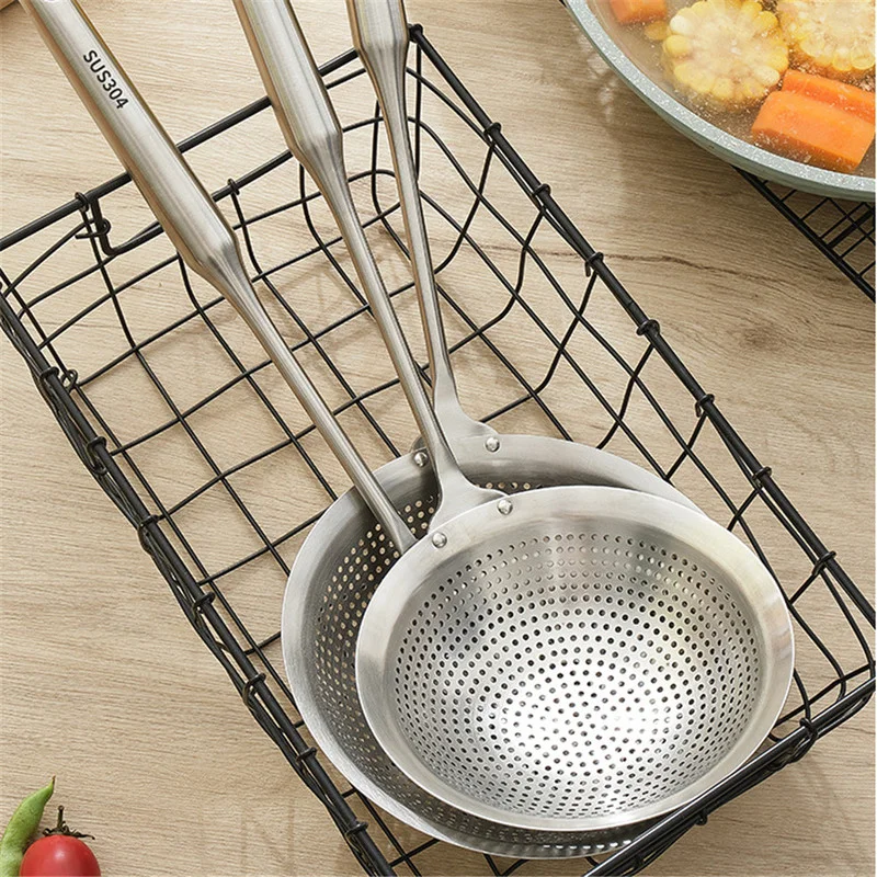 

Stainless Steel Colanders Strainers Skimmer Strainer Colander Mesh Deep Fryer Oil Frying Scoop Sieve Kitchenware Kitchen Tool