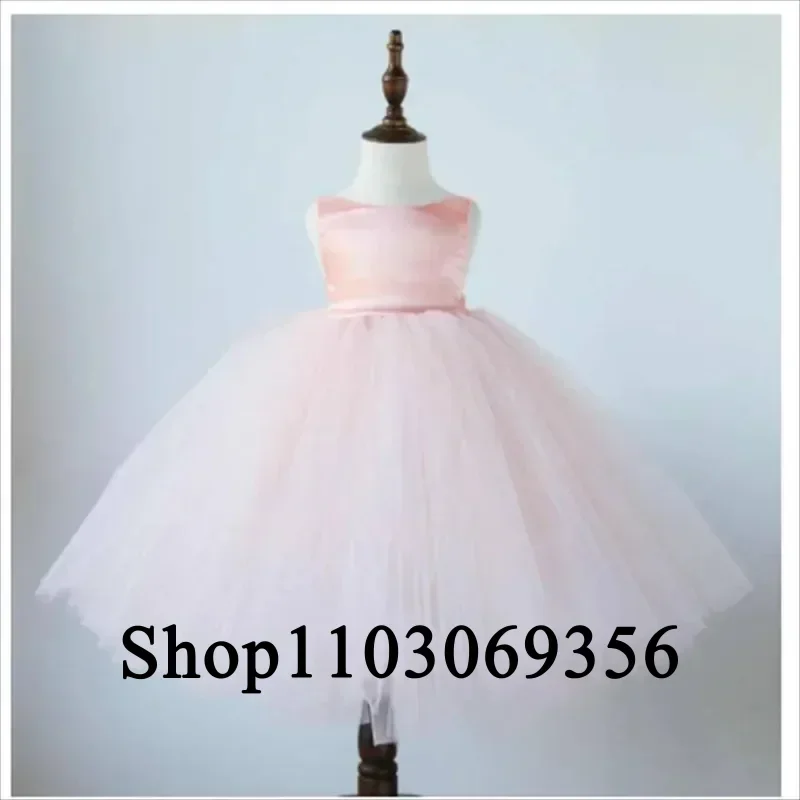 Custom Made Flower Girl Dress Tulle Piano Performance Princess Baby Girl Prom Dress for Wedding Birthday Party Evening Gown