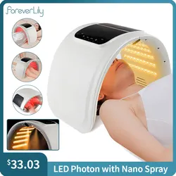 Foreverlily 7 Colors LED Photon Beauty Machine Skin Rejuvenation Deep Hydration Nano Spray Face & Body Skin Care Spa Device