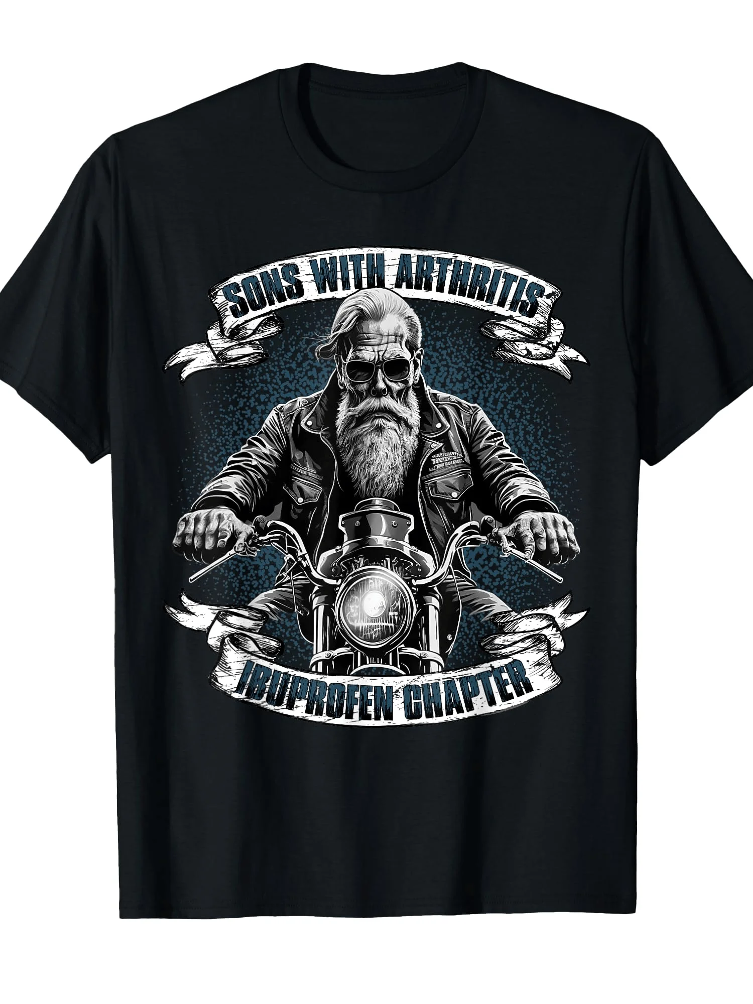 Sons With Arthritis Ibuprofen Chapter Graphic T-Shirt Men's Casual Biker Motorcycle Rider Tee