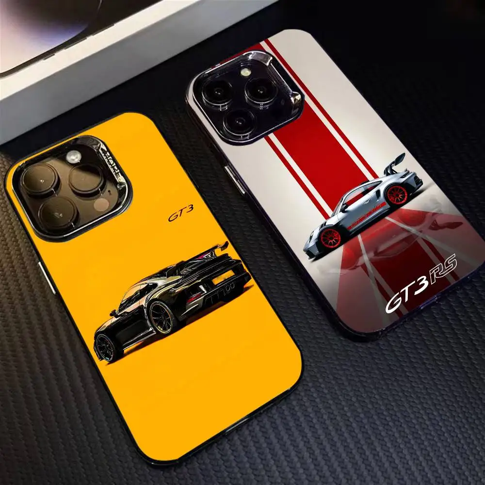 

Cool Supercar GT-3 RS Phone Case For iPhone 16 17 15 14 12 13 Pro Max Black Color Shockproof Cover