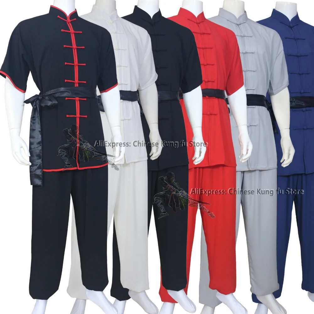 Abito Tai Chi di alta qualità Changquan Uniforme Kung fu Arti marziali Wing Chun Abiti Maniche corte Senza restringimento Senza rughe