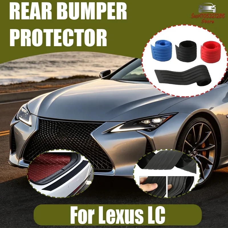 

Car trunk door sill plate protector anti-scratch rear bumper protection rubber molding liner decorative car sticker for Lexus LC