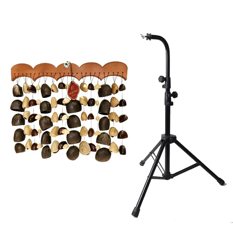 Natural Fruit Shell Sound Beam with Stand Handmade Sound Healing Hand Bell Outdoor Yoga Meditation Professional Wind Chimes