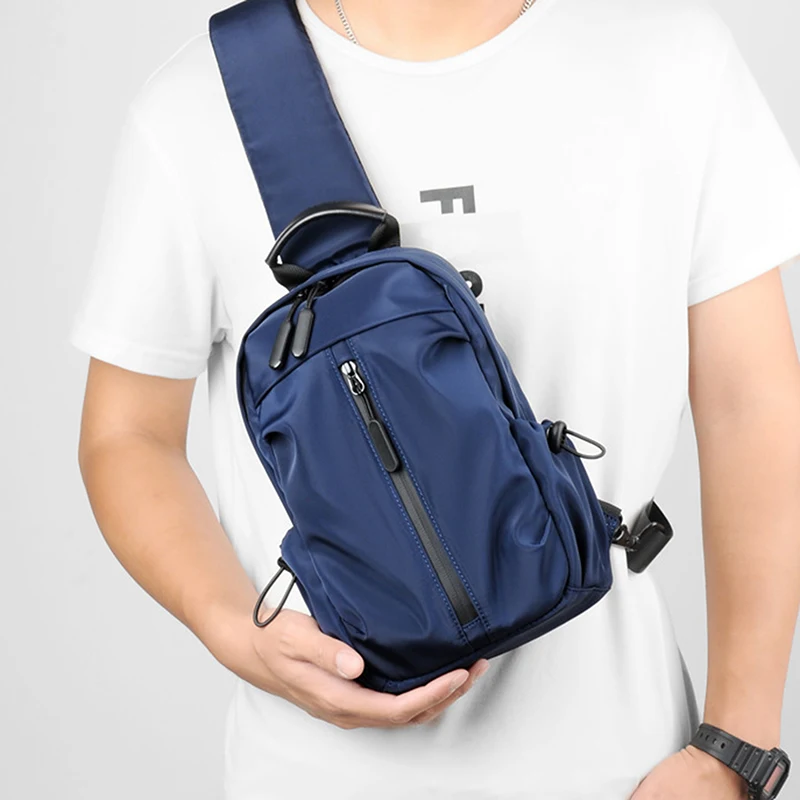 Male Shoulder Chest Bag for Men Casual Crossbody Bag Men Anti Theft School Summer Outdoor Short Trip Messengers Sling Bag