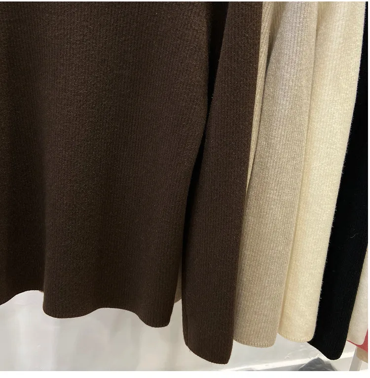 Roll kragen pullover Winter pullover Frauen elegant verdicken Samt gefüttert warm Sueter gestrickt Pullover schlanke Tops Jersey Strick pullover neu – Detail 7