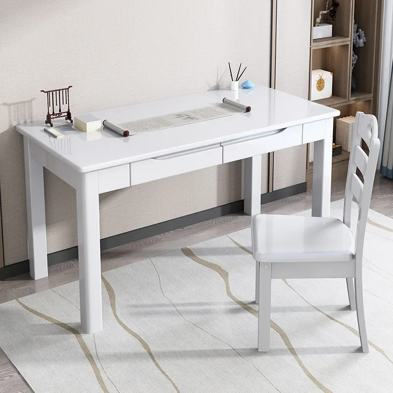 Multi-functional Student study desk Solid wood desk Staff computer desk Office desk Home study desk Drawer Simple